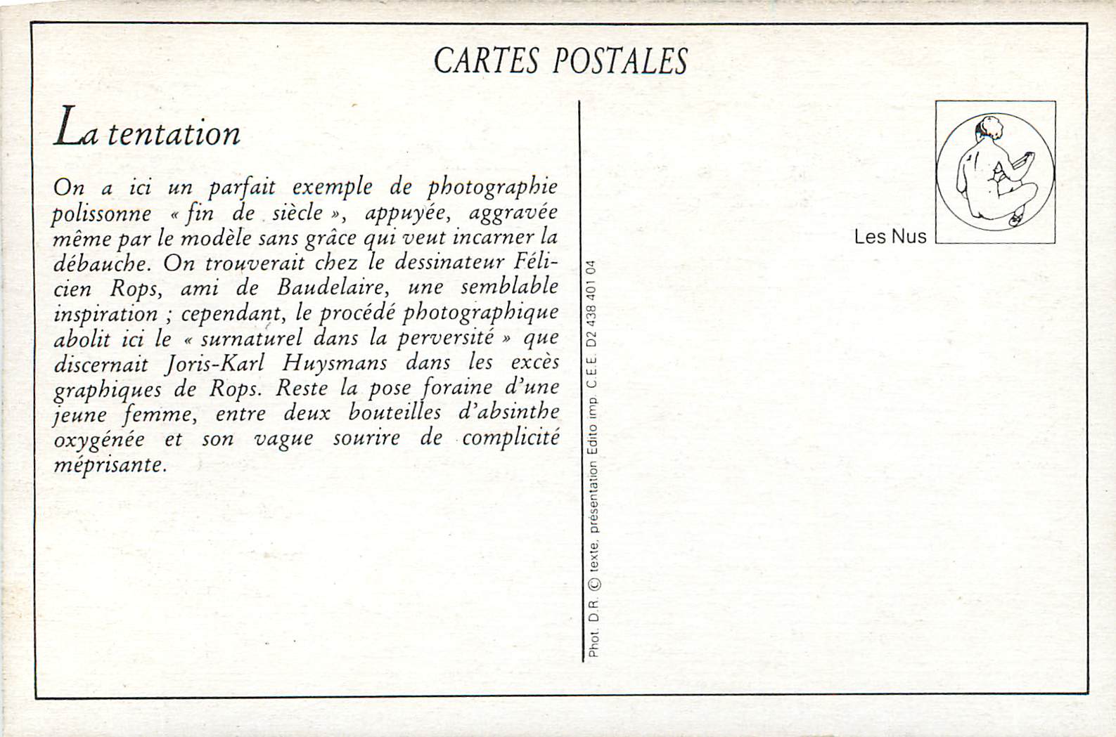 Félicité Rops — La tentation — Les Nus, série 135 — Verso