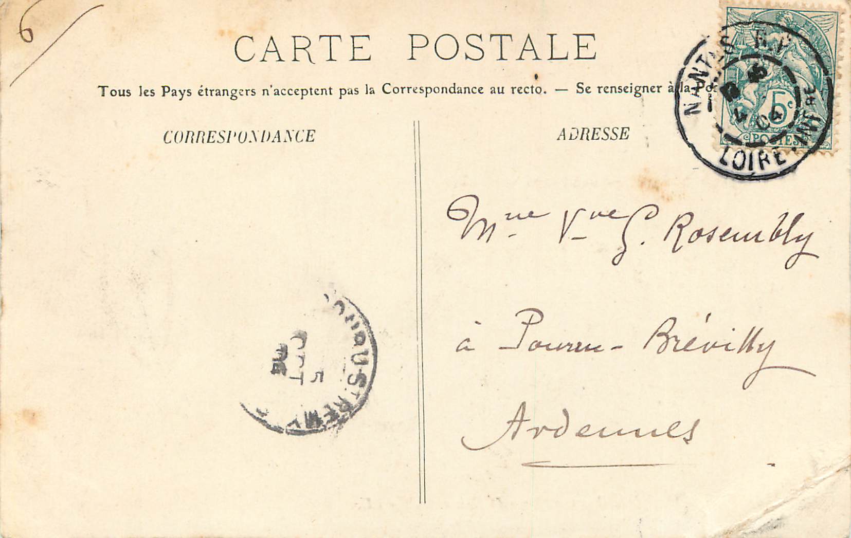 CPA Nantes Pont de la Bourse et Place du Commerce — Rückseite