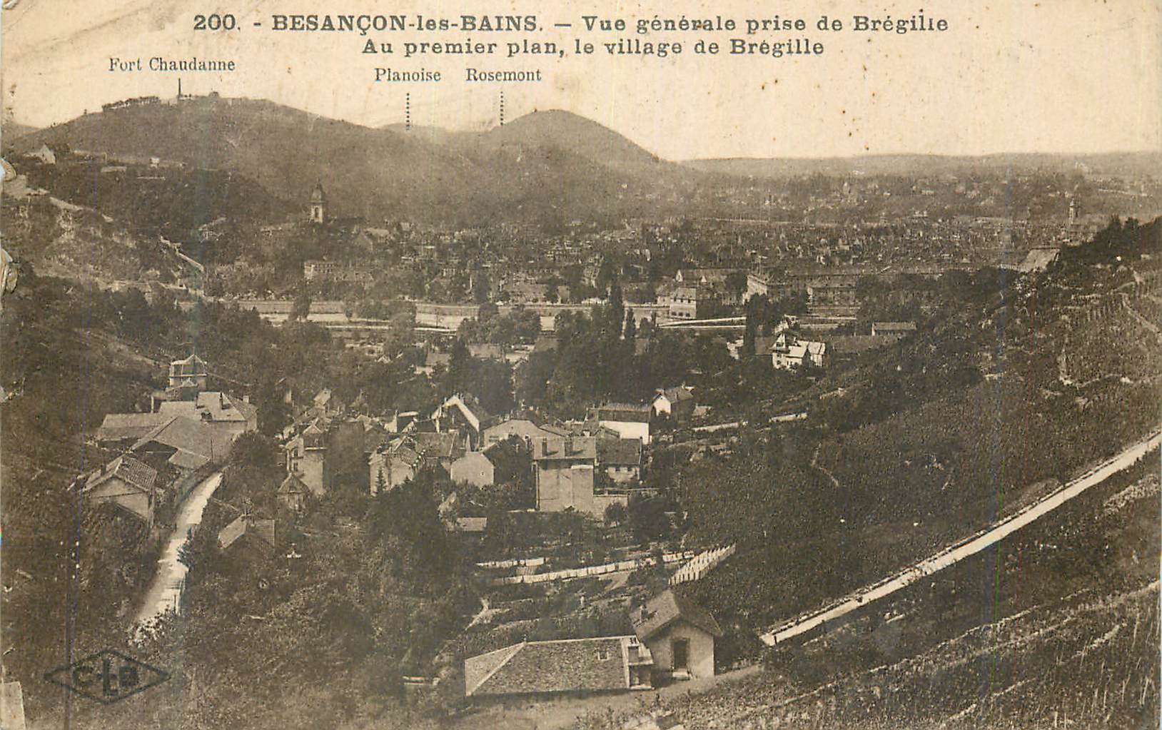 Besançon-les-Bains — Vue générale prise de Brégille — Éditeur C. Lardier, n° 200