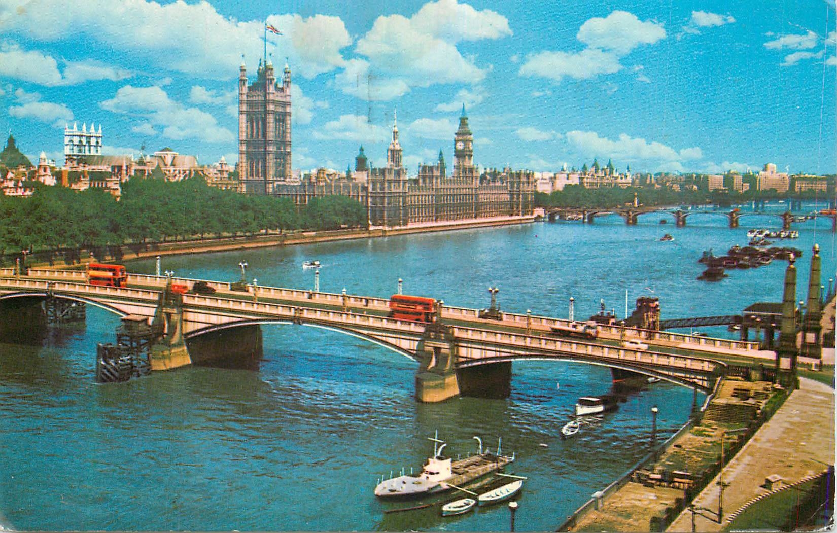 Lambeth Bridge und Houses of Parliament — Natural Colour Series — The Photographic Greeting Card Co. Ltd., London
