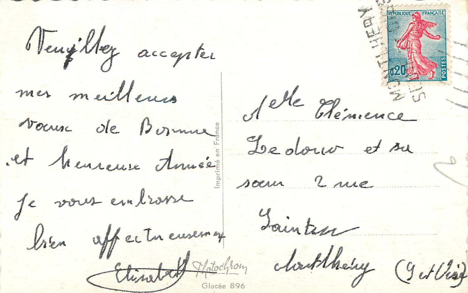 CPA Bonne Annee Ecureuil — Rückseite