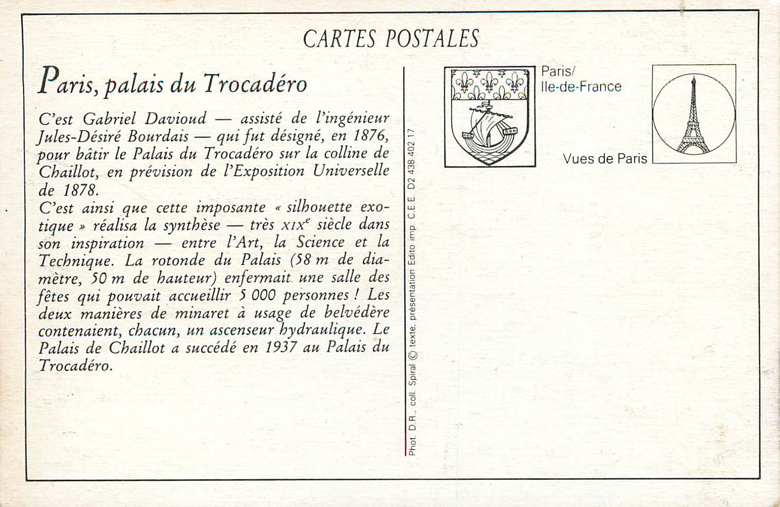 REPRO Paris Palais du Trocadero L D — Rückseite