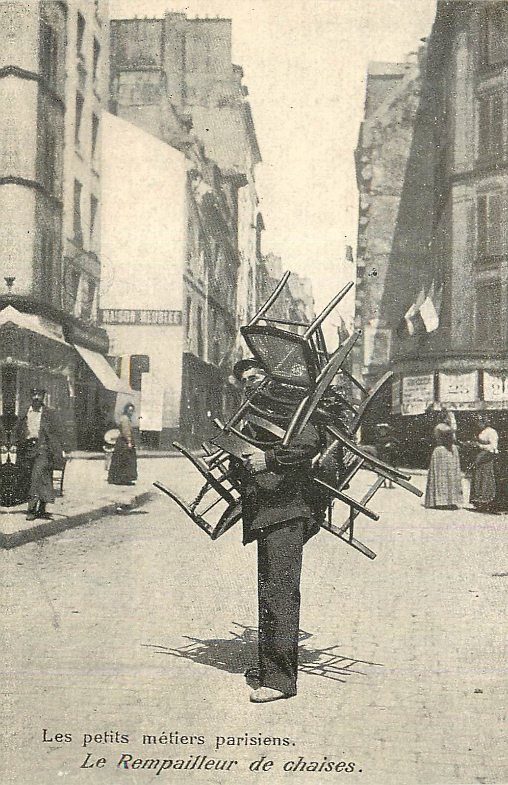 REPRO Les Petits Metiers Parisiens Le Rempailleur de Chaises