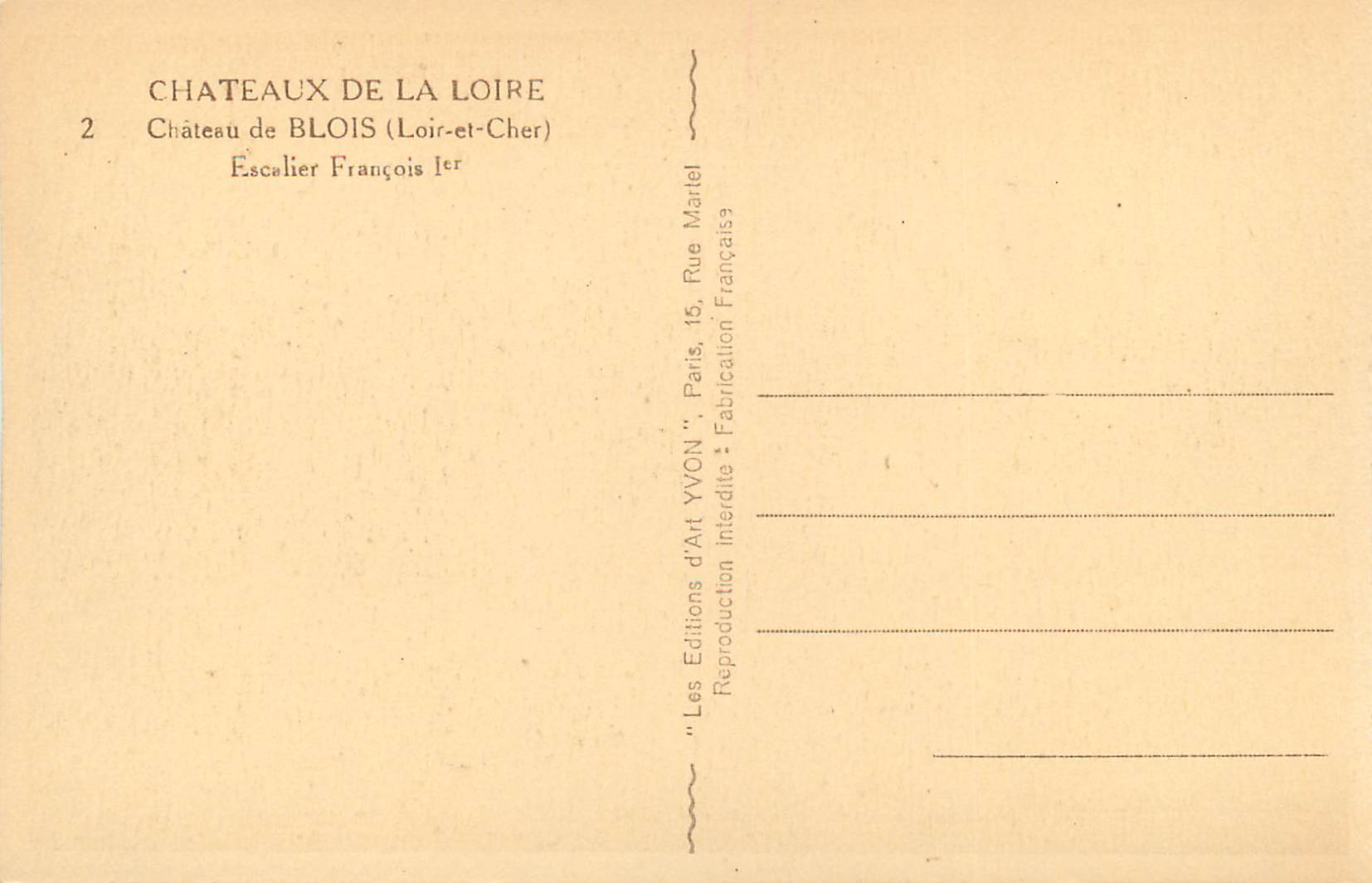 Château de Blois — Escalier François Ier — Éditions Yvon, Paris — Reverso