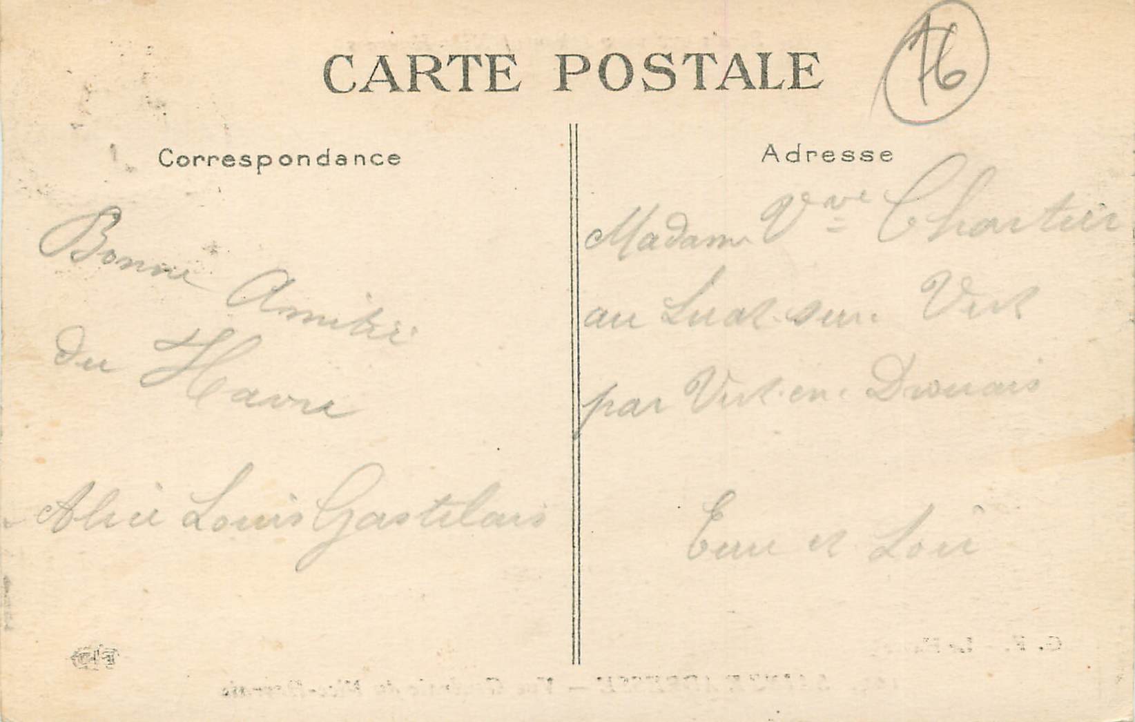 CPA Le Havre Sainte Adresse Vue Generale du Nice Havrais — Rückseite