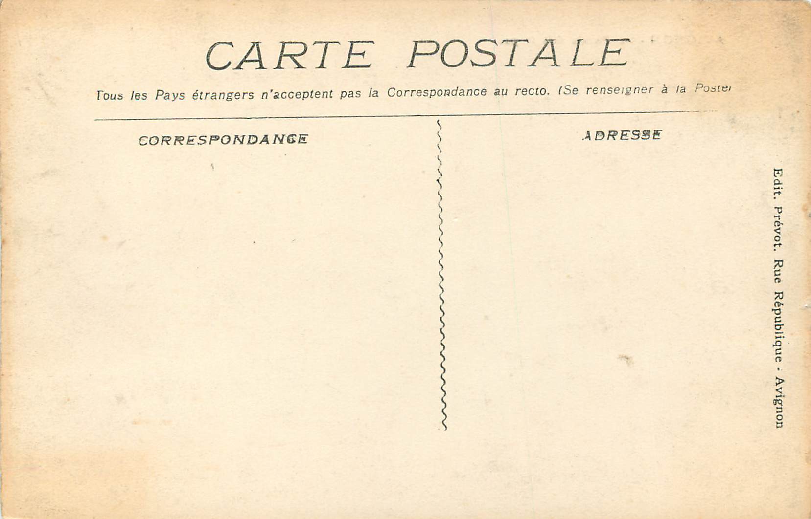 CPA Avignon Le Palais des Papes — Verso