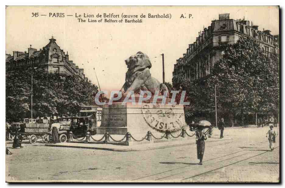 Paris — Le Lion de Belfort (œuvre de Bartholdi) — A. P. n°345