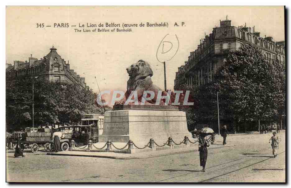Paris — Le Lion de Belfort (œuvre de Bartholdi) — A. P. n°345