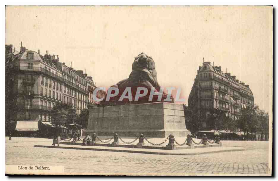 Paris(14) Le Lion de Belfort-Oeuvre de Bartholdi-Place Denfert-Rochereau-The Lion of Belfort-CPA