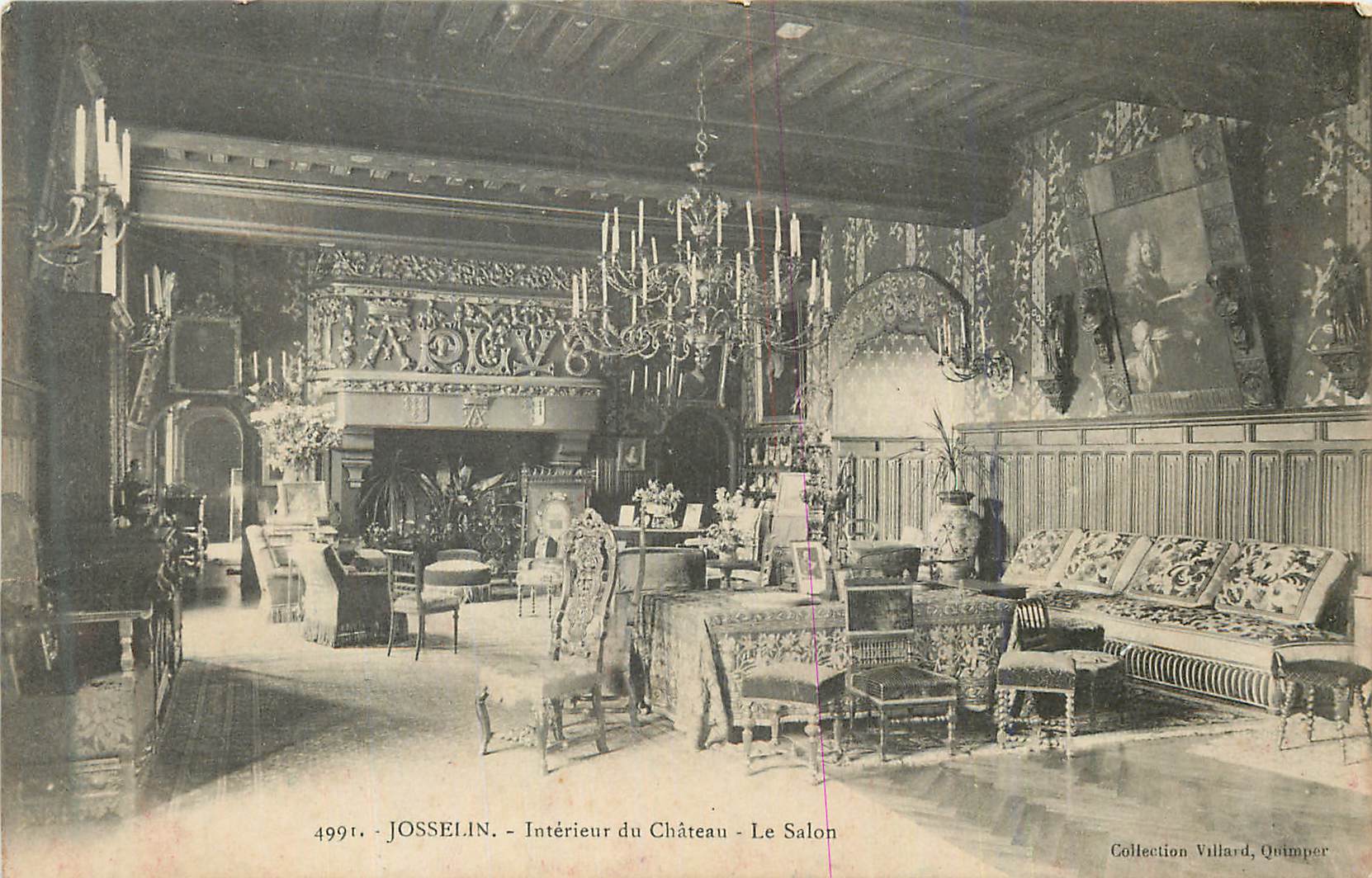CPA Josselin Interieur du Chateau le Salon