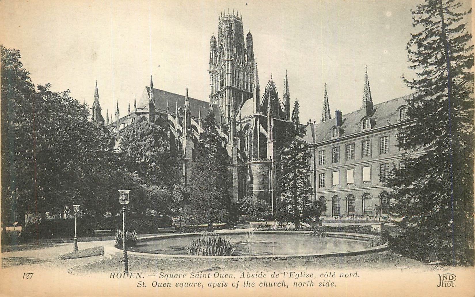 CPA Rouen Square Saint Ouen Abside de l'Eglise Cote Nord