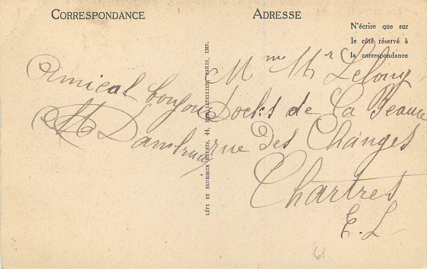 CPA Lourdes Benediction des Malades — Verso