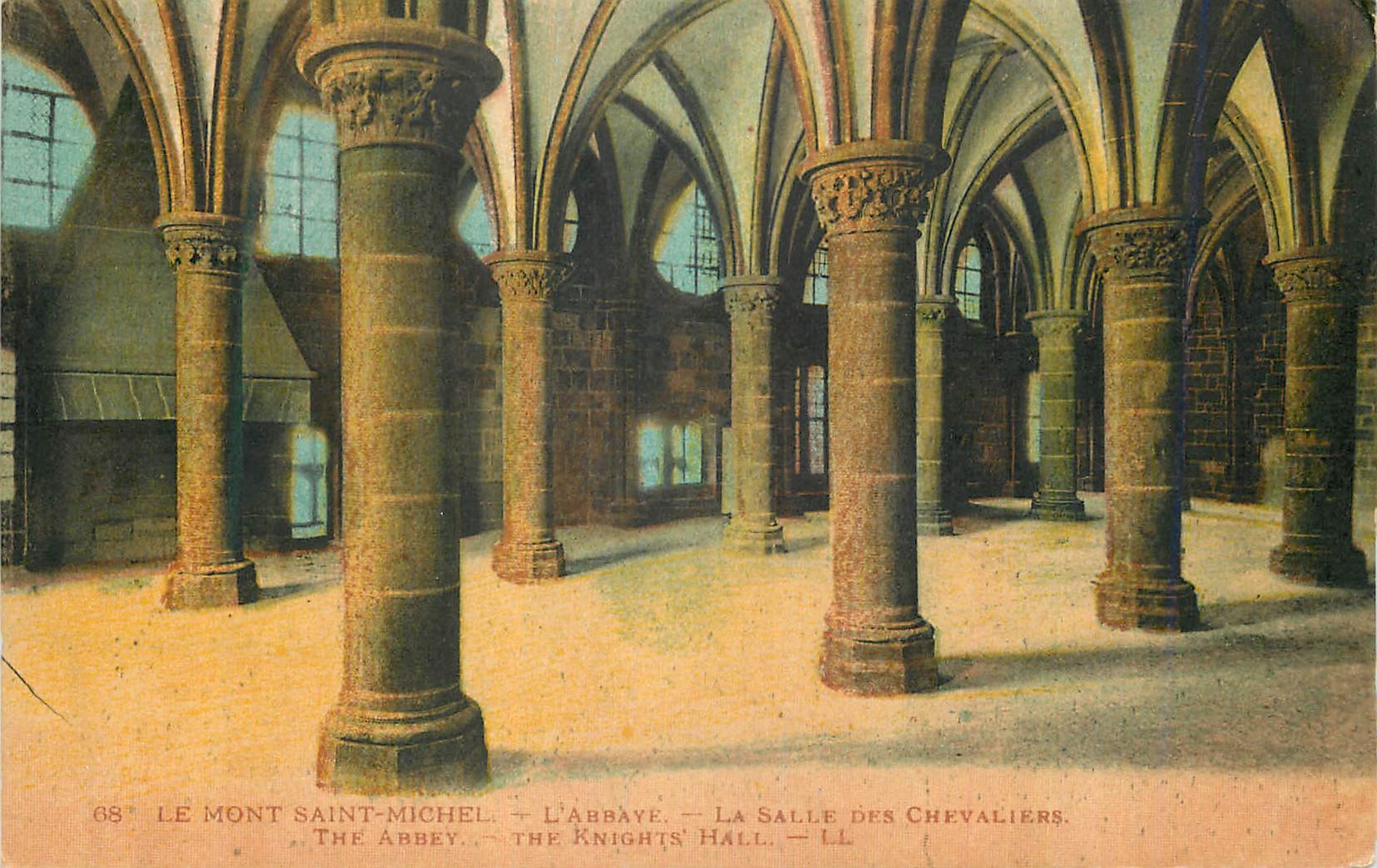 Le Mont Saint-Michel — L'Abbaye — La Salle des Chevaliers — The Abbey — The Knights' Hall