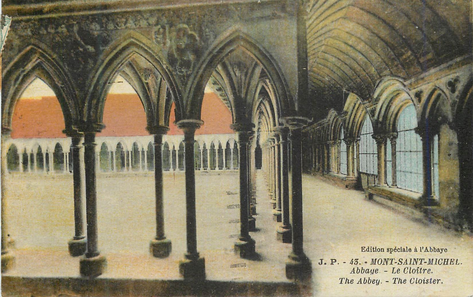 CPA Mont Saint Michel Abbaye le Cloitre