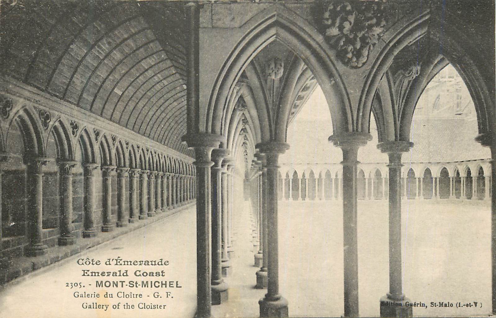 Galerie du Cloître — Mont-Saint-Michel — Éditeur Guérin, St-Malo (1.-st-V)