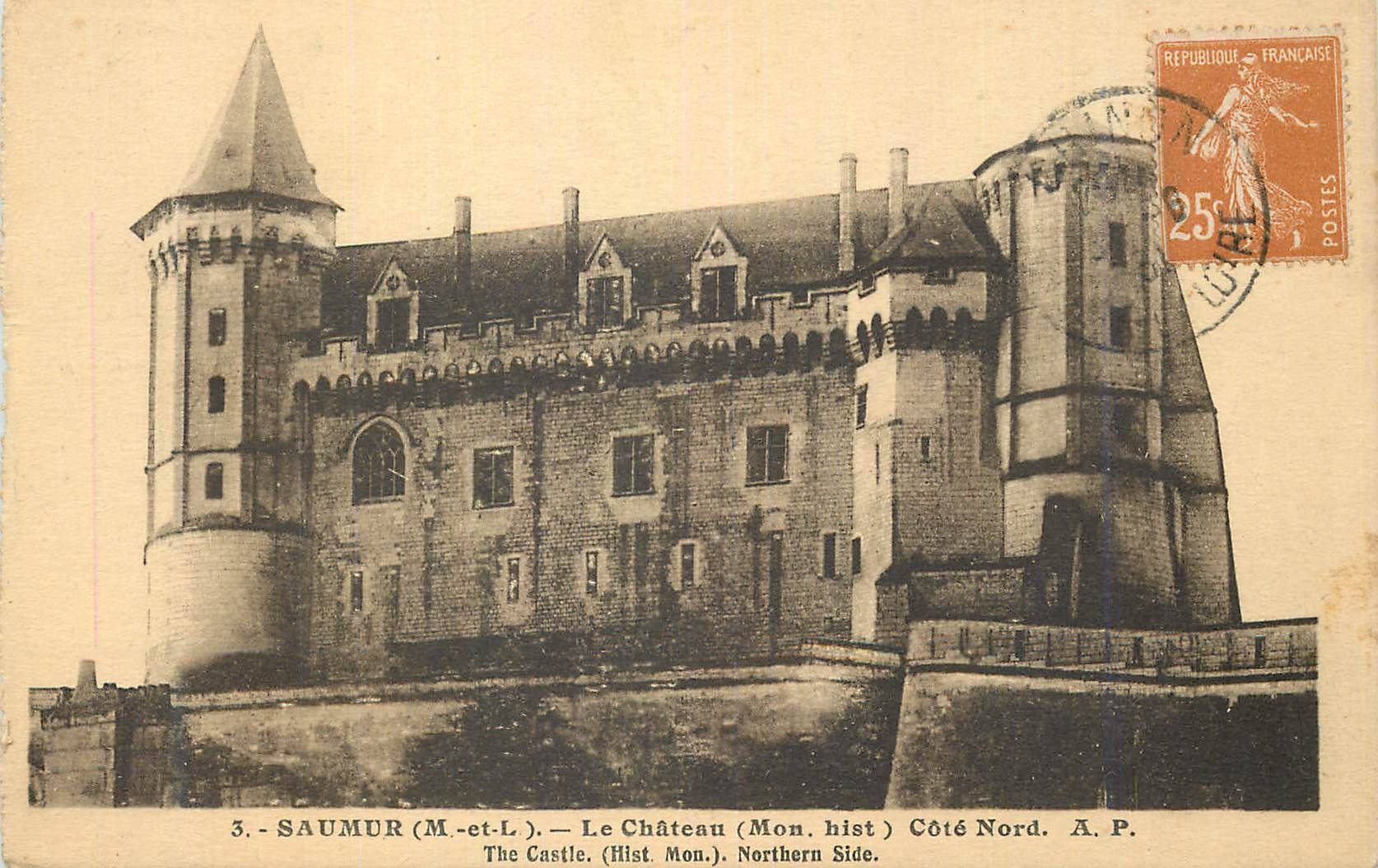 CPA Saumur (M et L) le Chateau (Mon Hist)Cote Nord