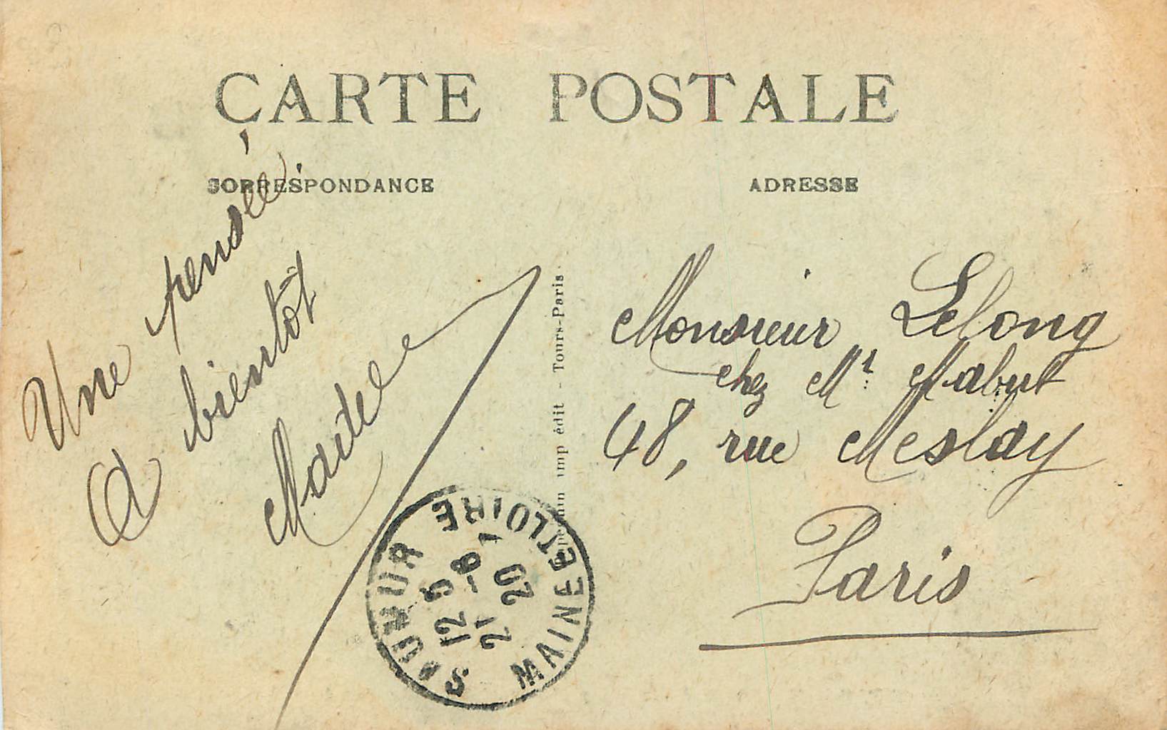 CPA Saumur(M et L) le Pont et l'Ile Joffard — Rückseite