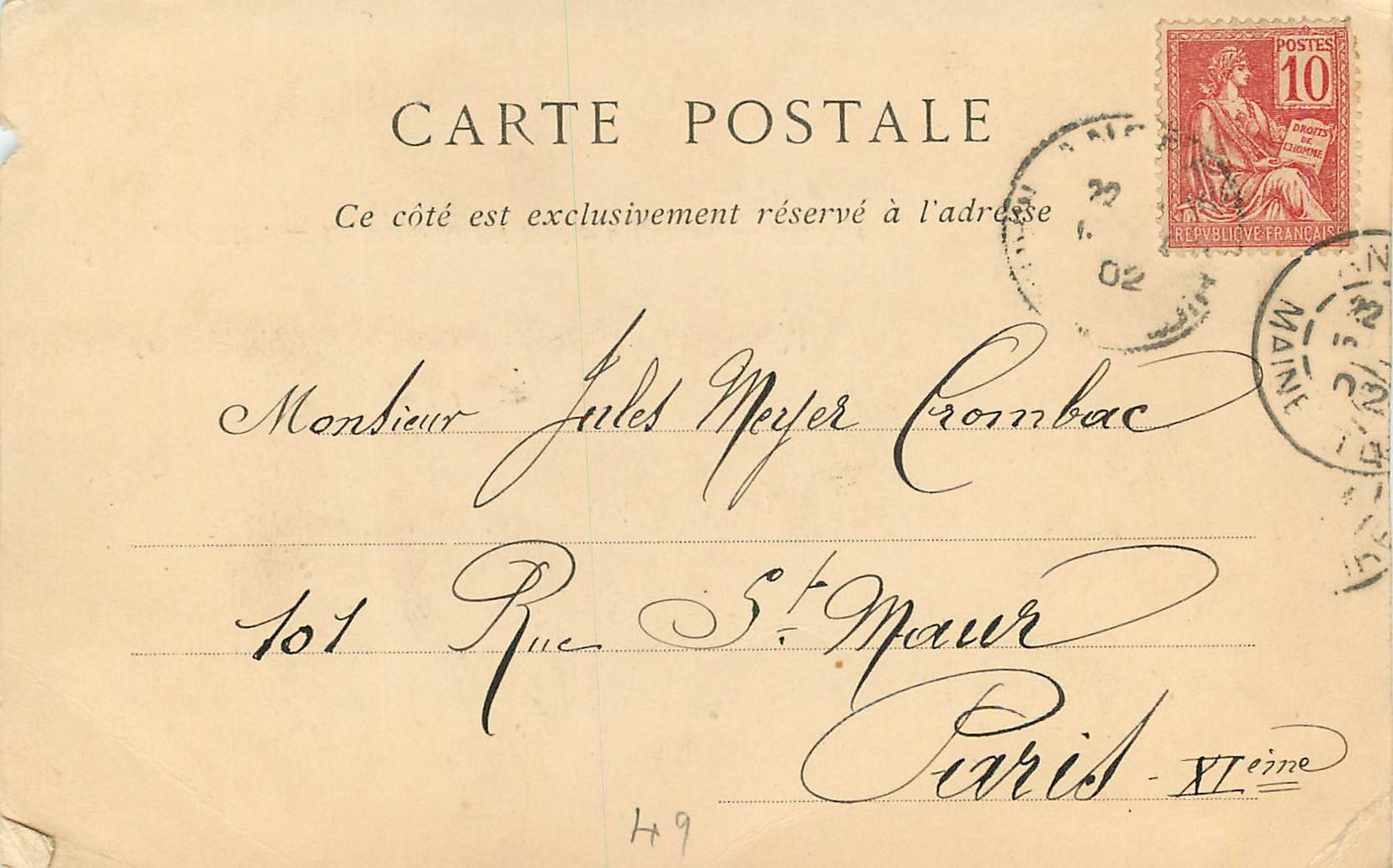 CPA Angers la Statue du Roi Rene et le Château (carte 1900) — Rückseite