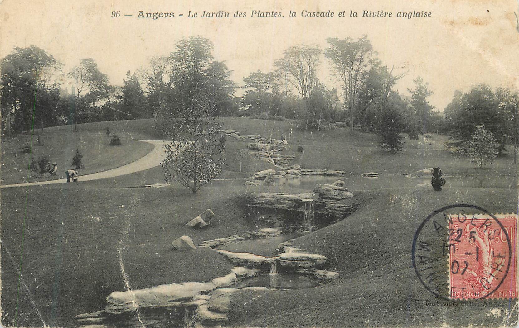 CPA Angers le Jardin des Plantes la Cascade et la Riviere Anglaise