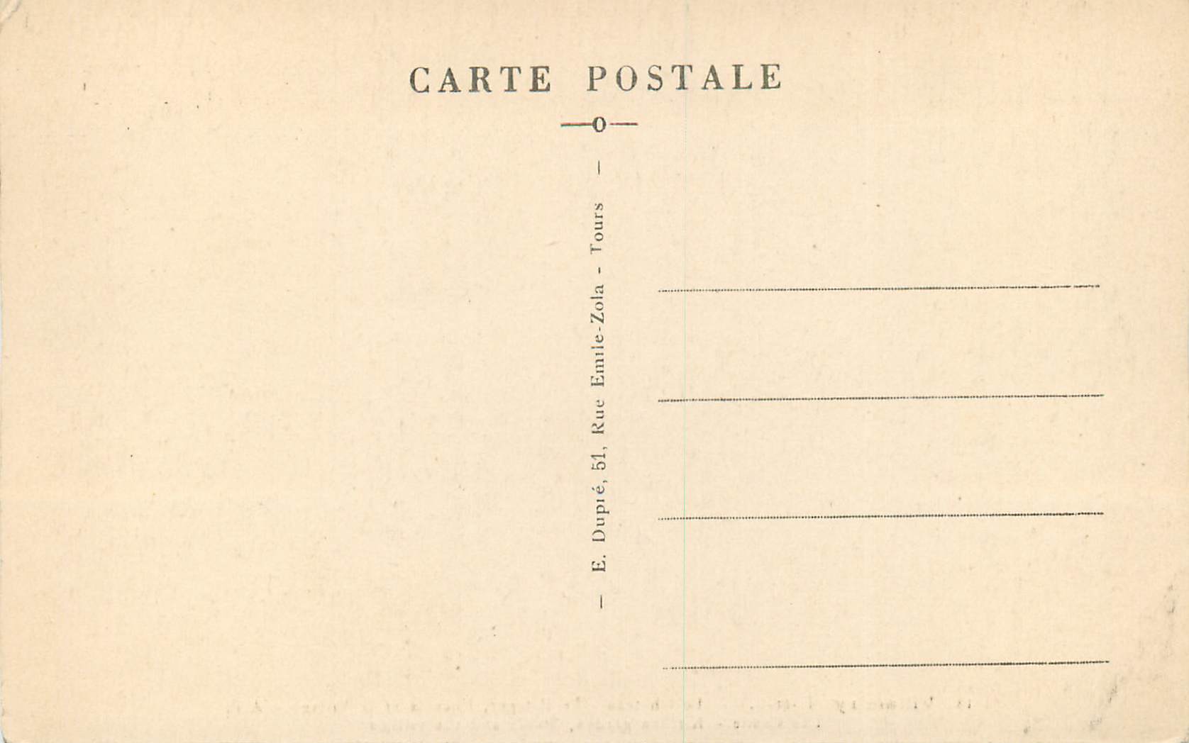 CPA Villandry (I et L) le Chateau le Potager l'Ecurie et le Village — Rückseite