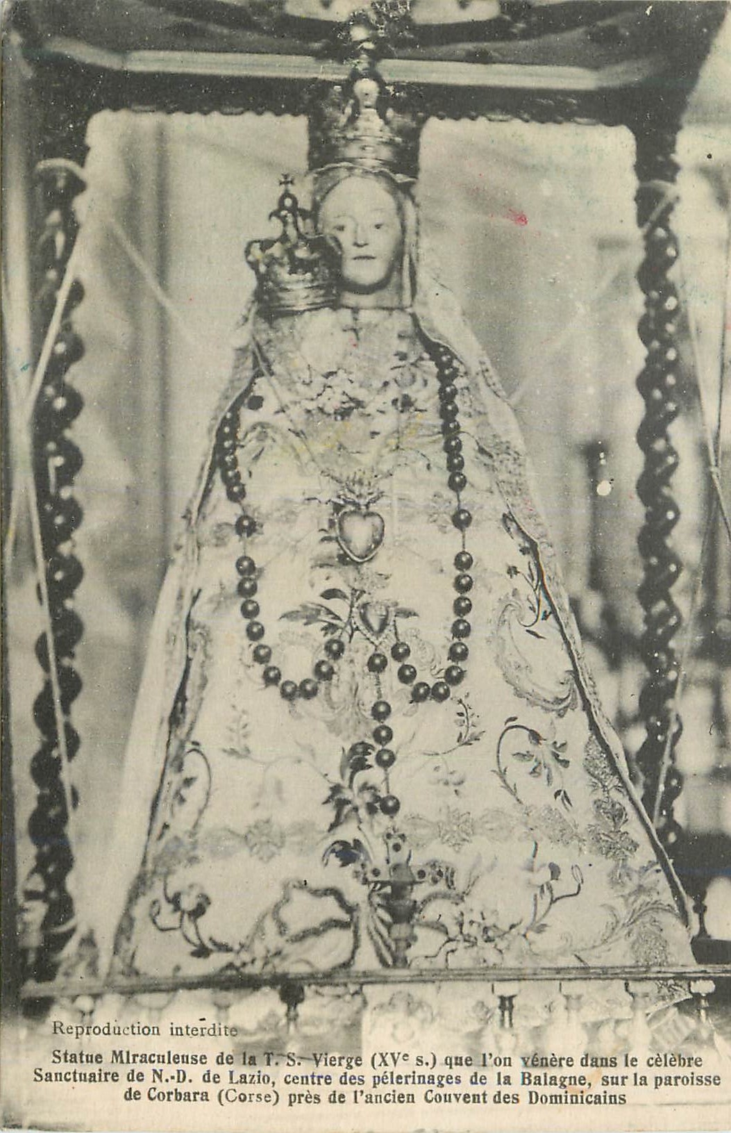 CPA Statue Miraculeuse de la S Vierge (XVe s) que l'on venere dans le celebre Sanctuaire de ND de Lazio centre des Peler