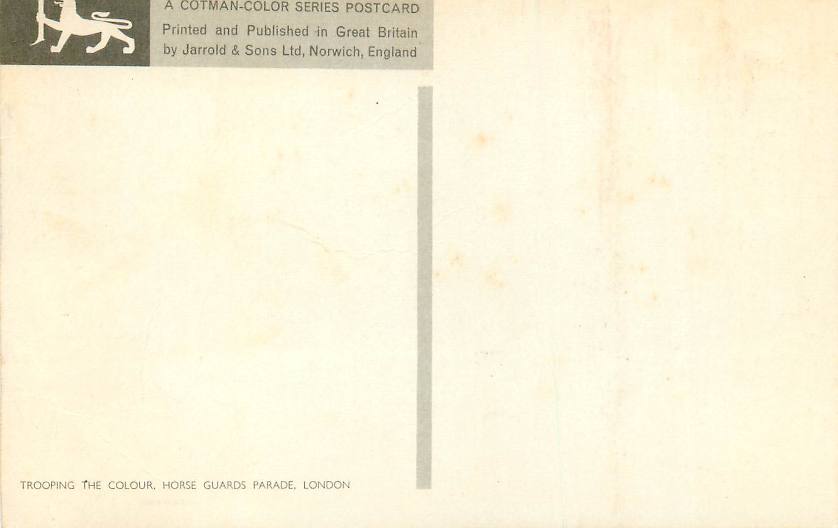 CPM London Trooping the Colour Horse Guards parade London — Verso