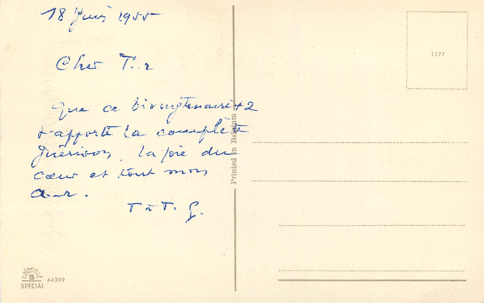 CPA Heureux Anniversaire — Verso