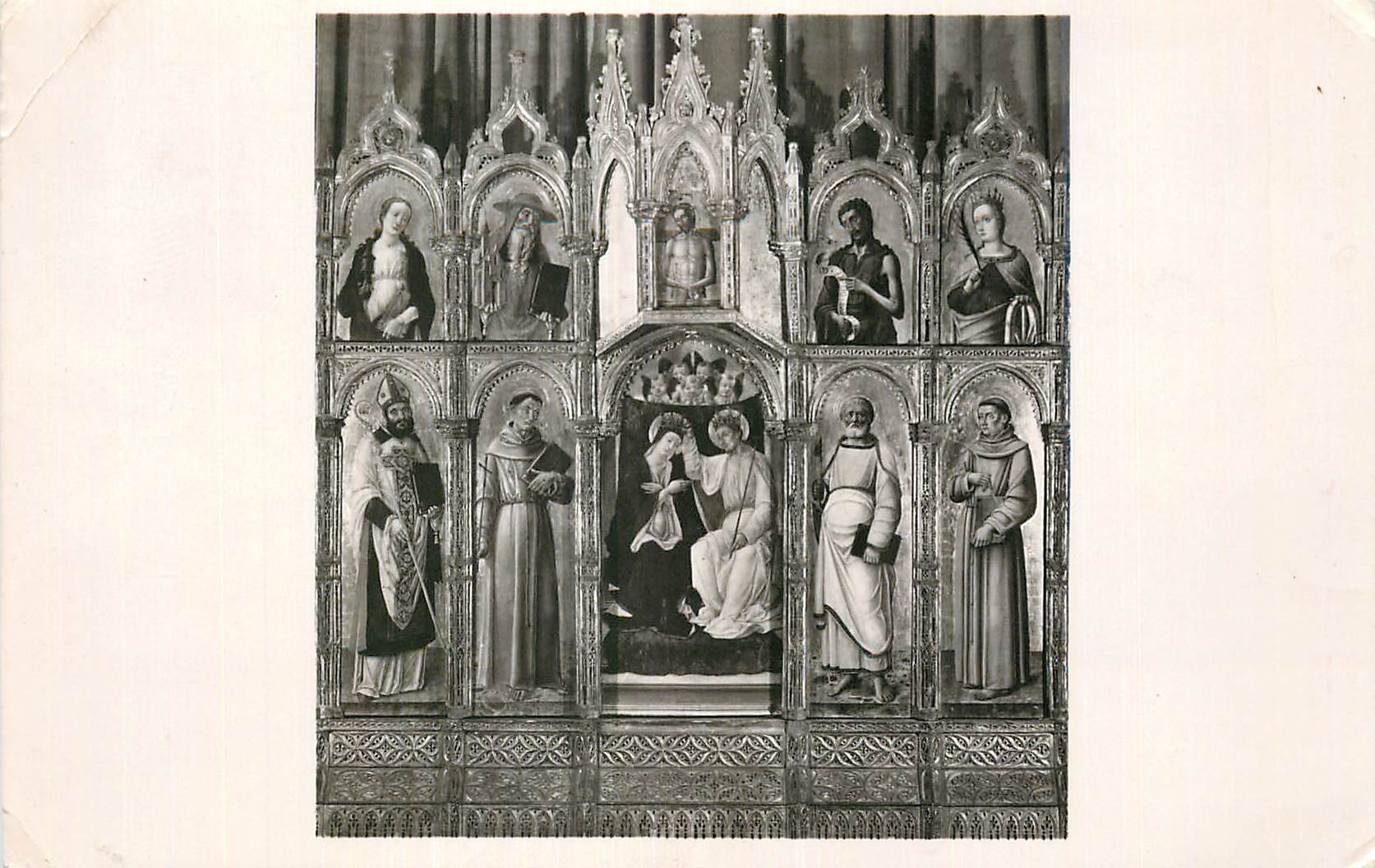 CPA Art venitien le Couronnement de la Vierge Bartolomeo Vivarini Osimo Palais Communal
