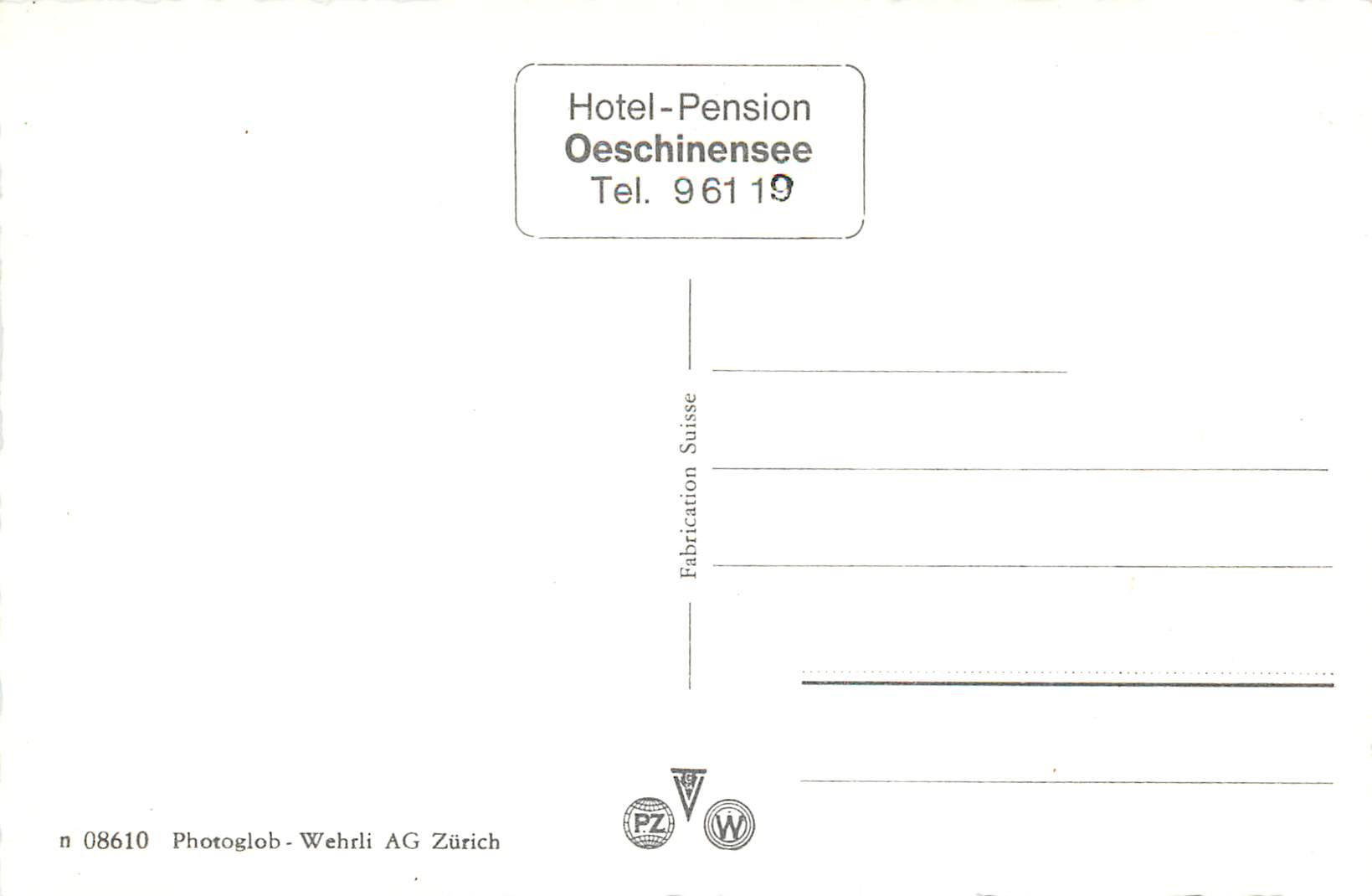 CPM Kanderteg Oeschinensee 1600m mit Blumlisalpgruppe — Rückseite