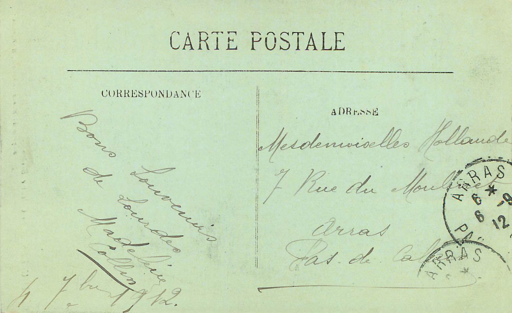 CPA Lourdes le Calvaire Breton Magasin du Monde Catholique M Romain — Verso