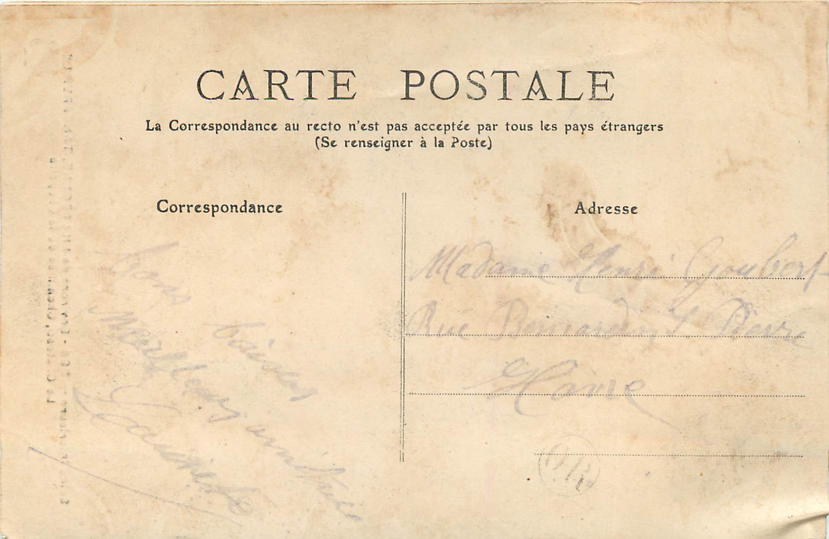 CPA Seine Inferieure Environs de Lillebonne Tancarville le Chateau Cheminee de la Chapelle — Rückseite