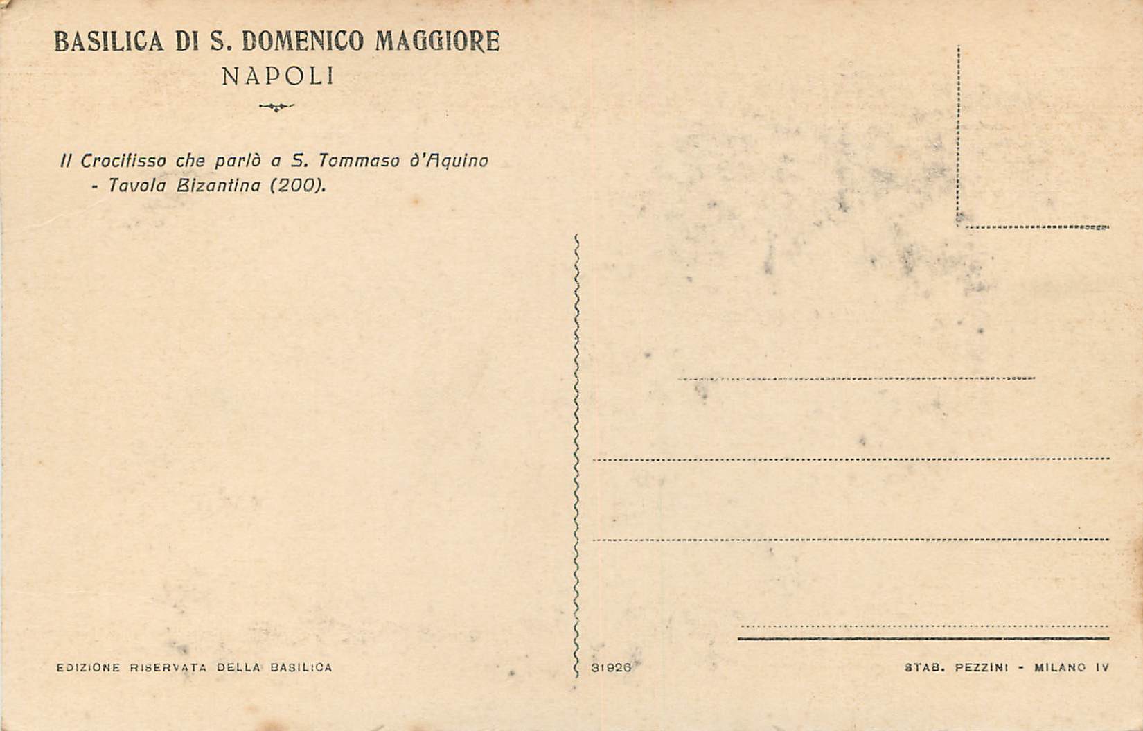 CPA Basilica di S Domenico Maggiore Napoli — Rückseite