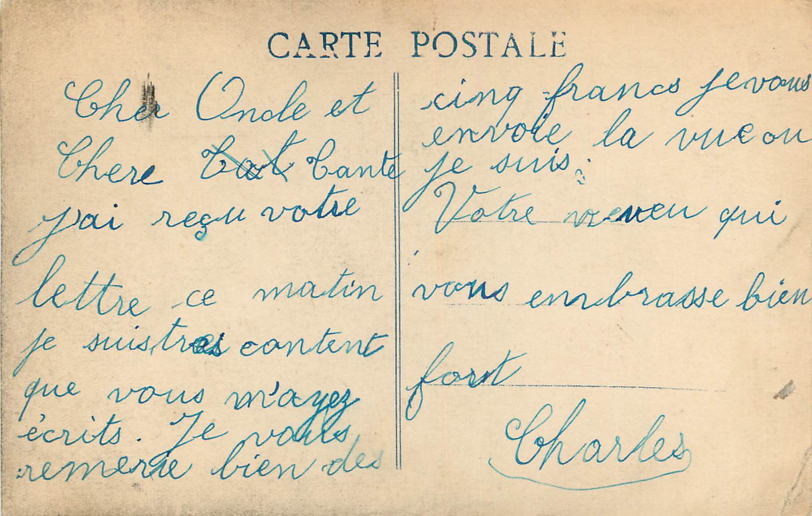 CPA Sagonne le Chateau l'Entree — Rückseite