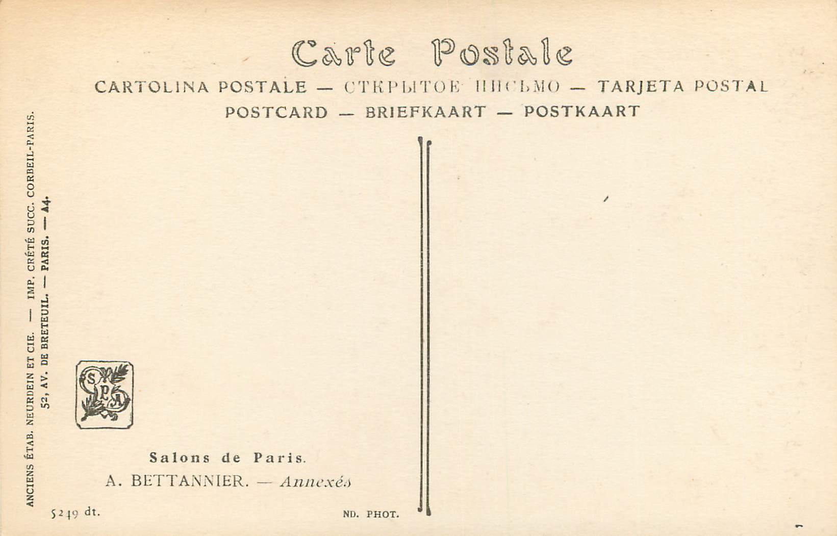 CPA Salon de Paris Bettannier Annexes — Rückseite