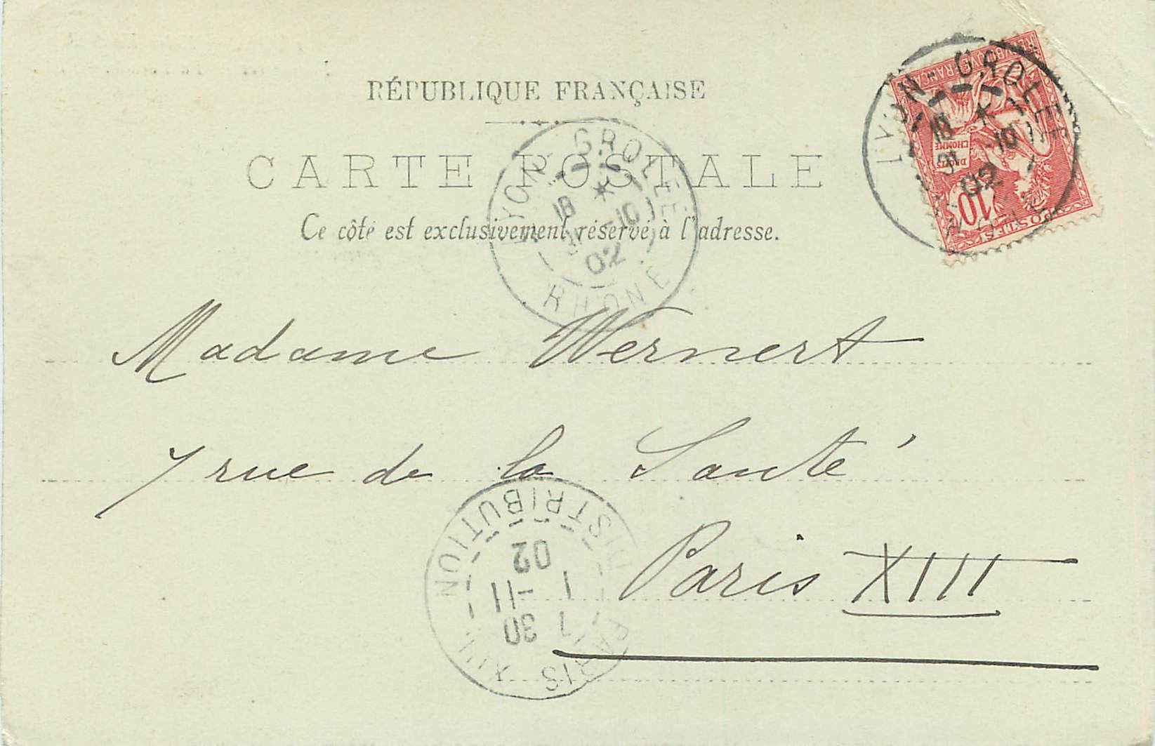CPA Lyon Notre Dame de Fourvieres la Facade (carte 1900 — Rückseite