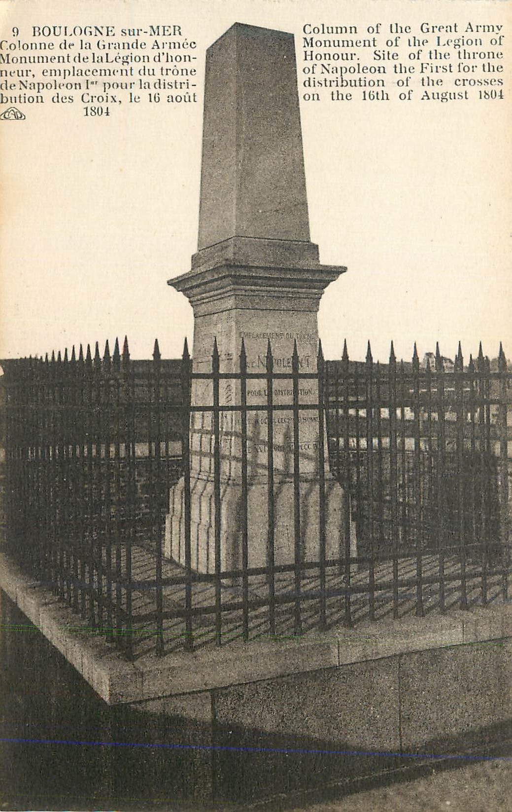 Boulogne-sur-Mer — Colonne de la Grande Armée, emplacement du trône pour la distribution des croix de la Légion d'honneur le 16 août 1804 — Association des Arts Photographiques, Strasbourg