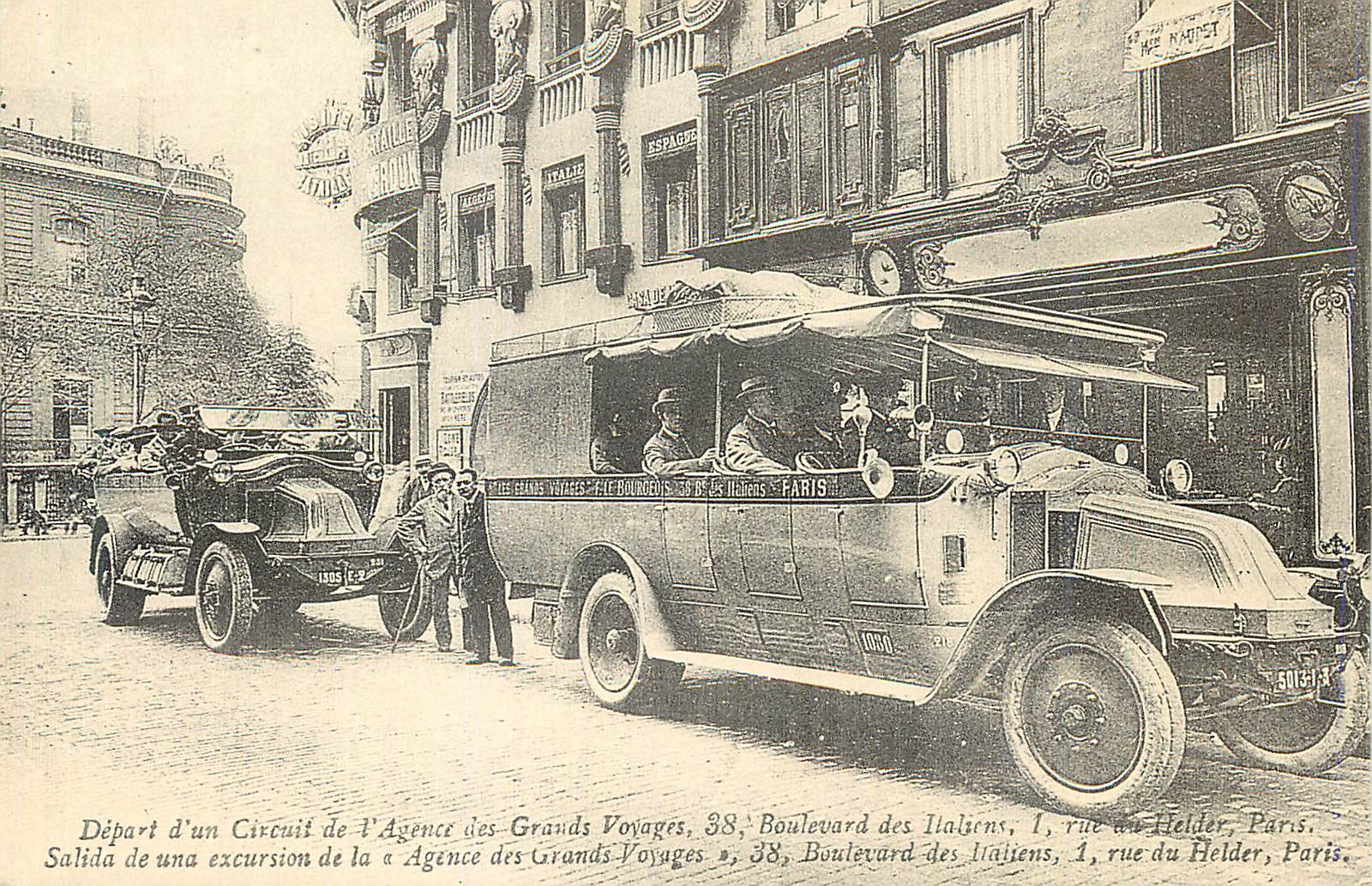 REPRO Circuit de l'Agence des Grands Voyages 38 Boulevard des Italiens 1 Rue du Helder Paris Automobile