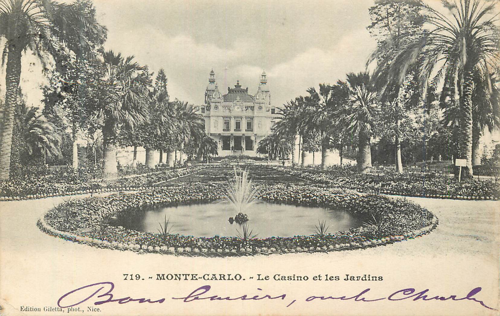 CPA Monte Carlo le Casino et les Jardins