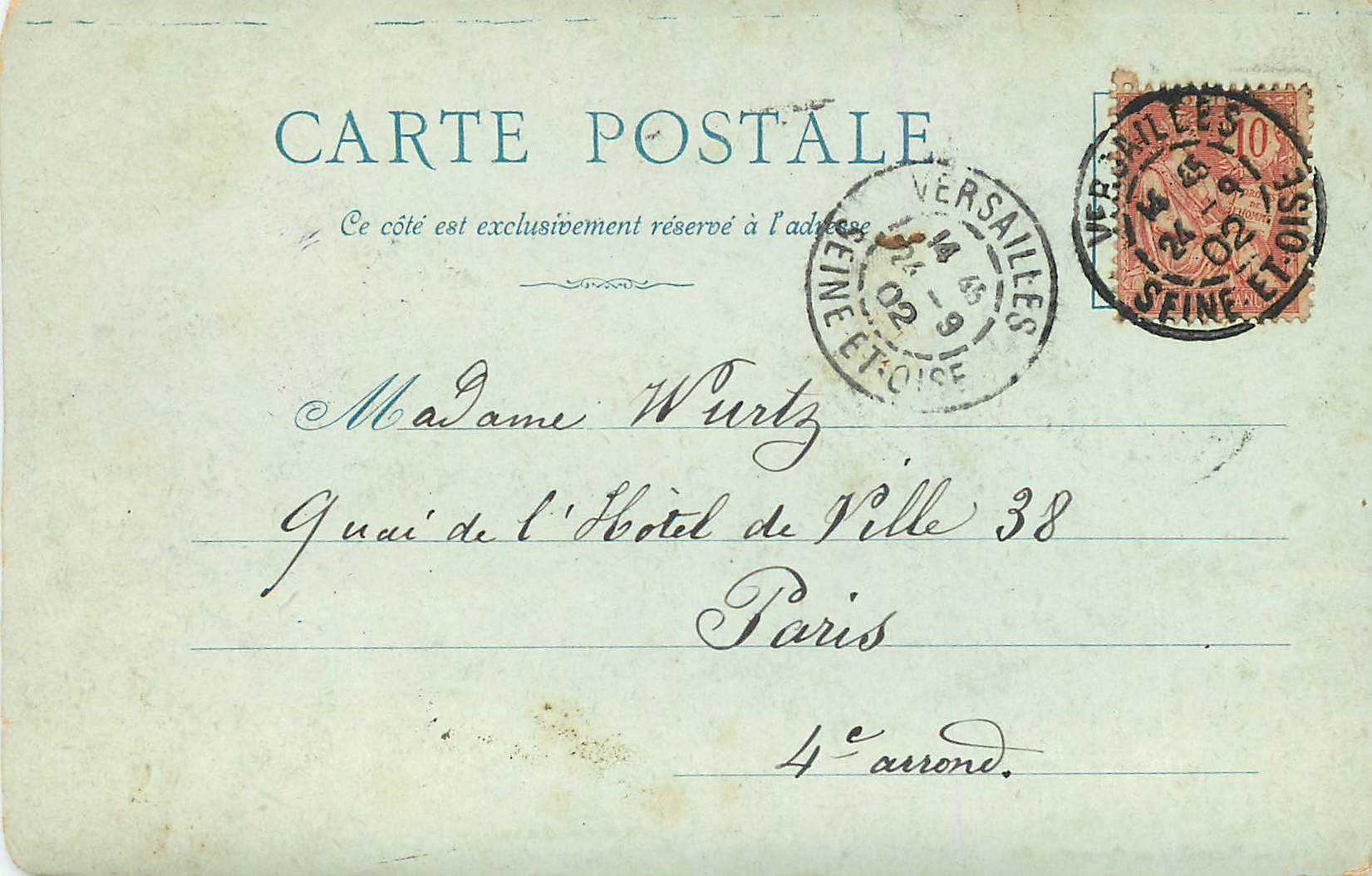 CPA Versailles le Chateau — Rückseite
