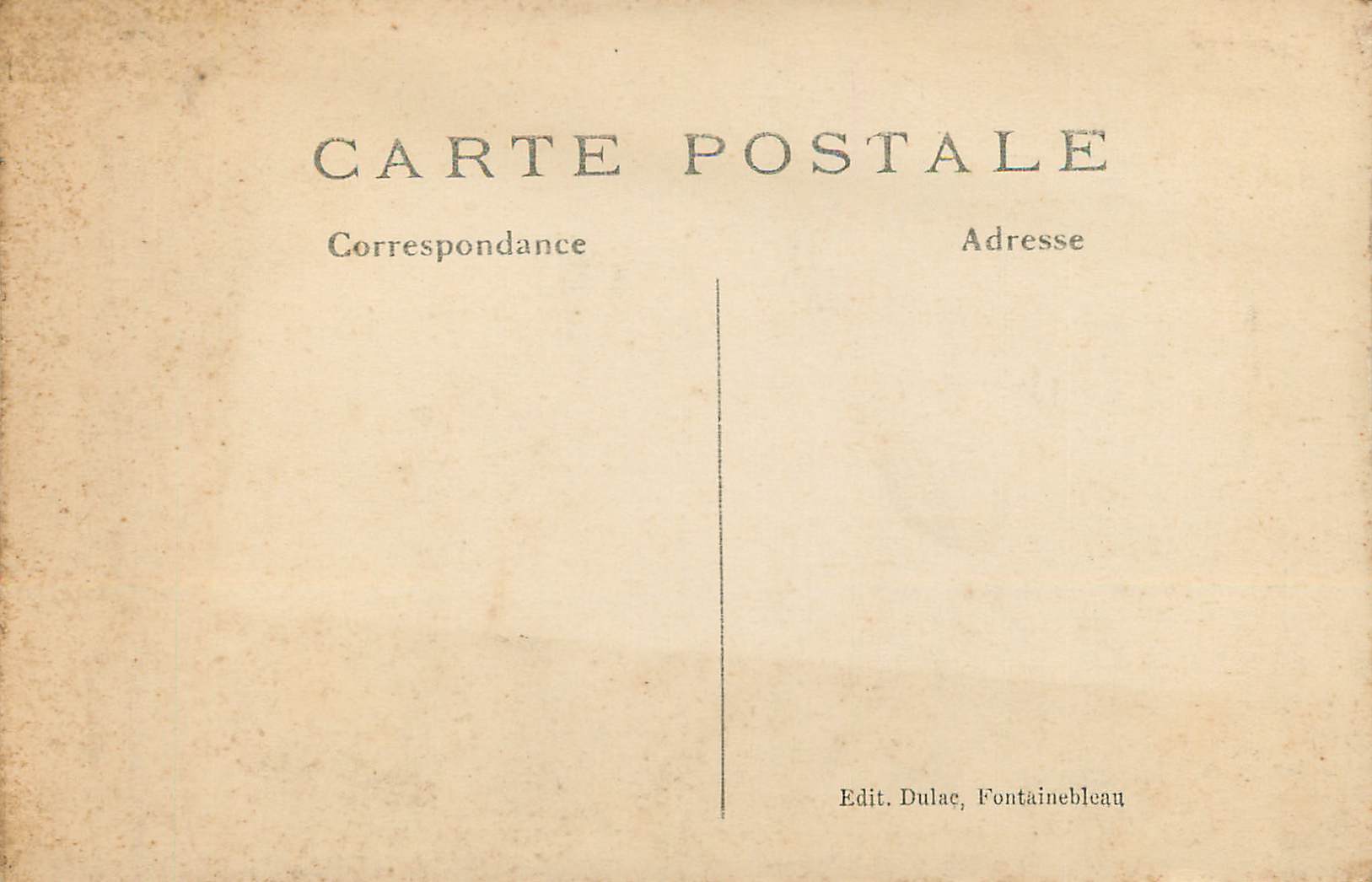 Caza del ciervo en la Selva de Fontainebleau — La Curée — Edit. Dulac, Fontainebleau — Reverso
