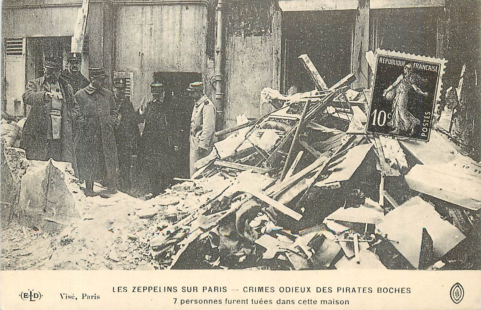 REPRO les Zeppelins sur Paris Crimes Odieux des Pirates Boches