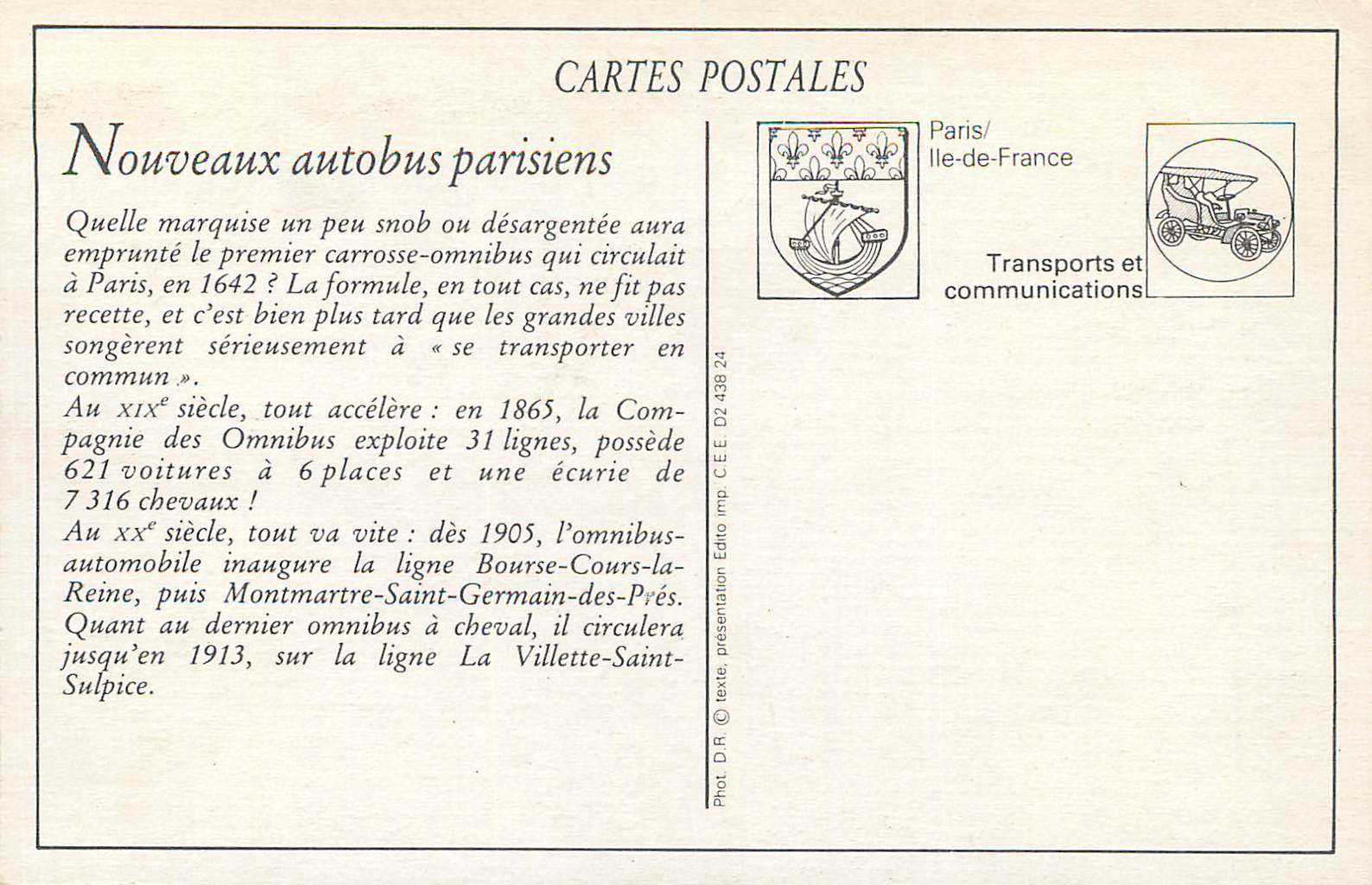 REPRO les Nouveaux Autobus Parisiens — Rückseite