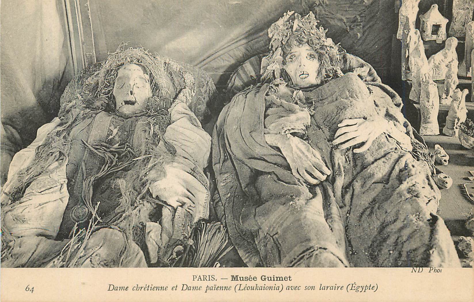 REPRO Paris Musee Guimet Dame Chretienne et Dame Paienne avec son Laraire (Egypte)