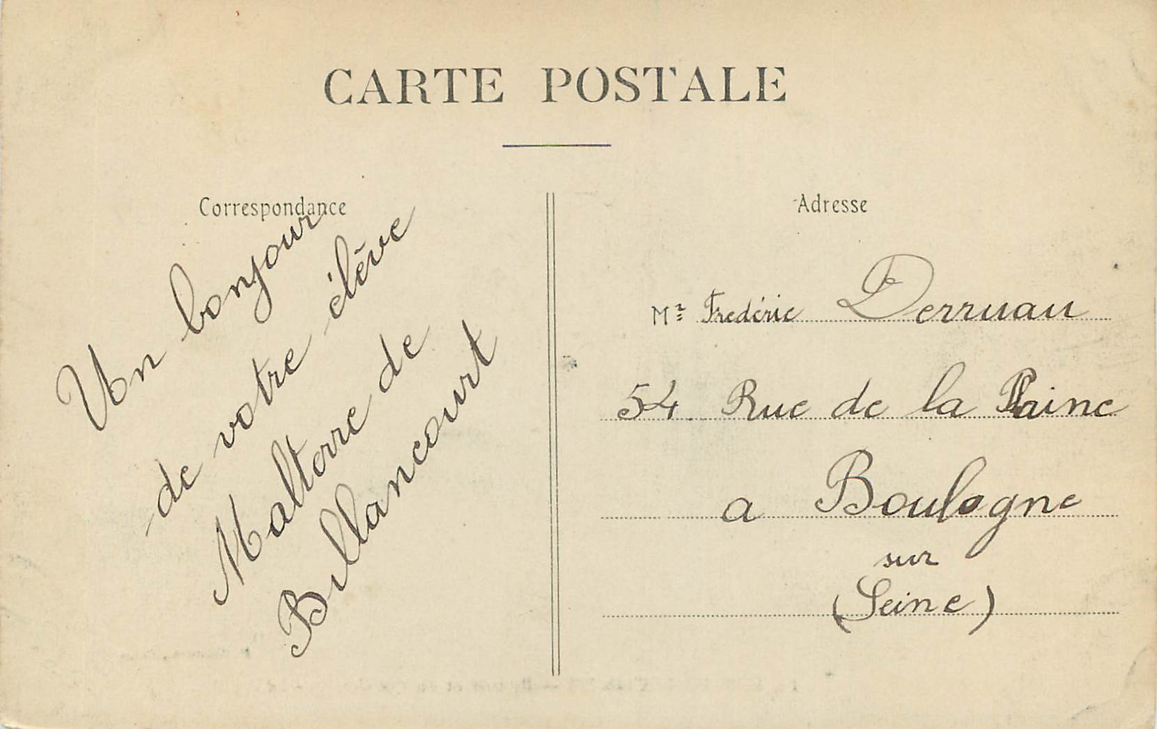 Bois de Boulogne — Restaurant du Pré Catelan — La Façade — F. Marmuse, Paris — Verso