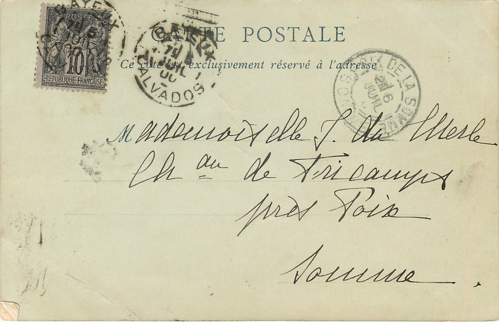 CPA Sees la Cathedrale (carte 1900) — Rückseite
