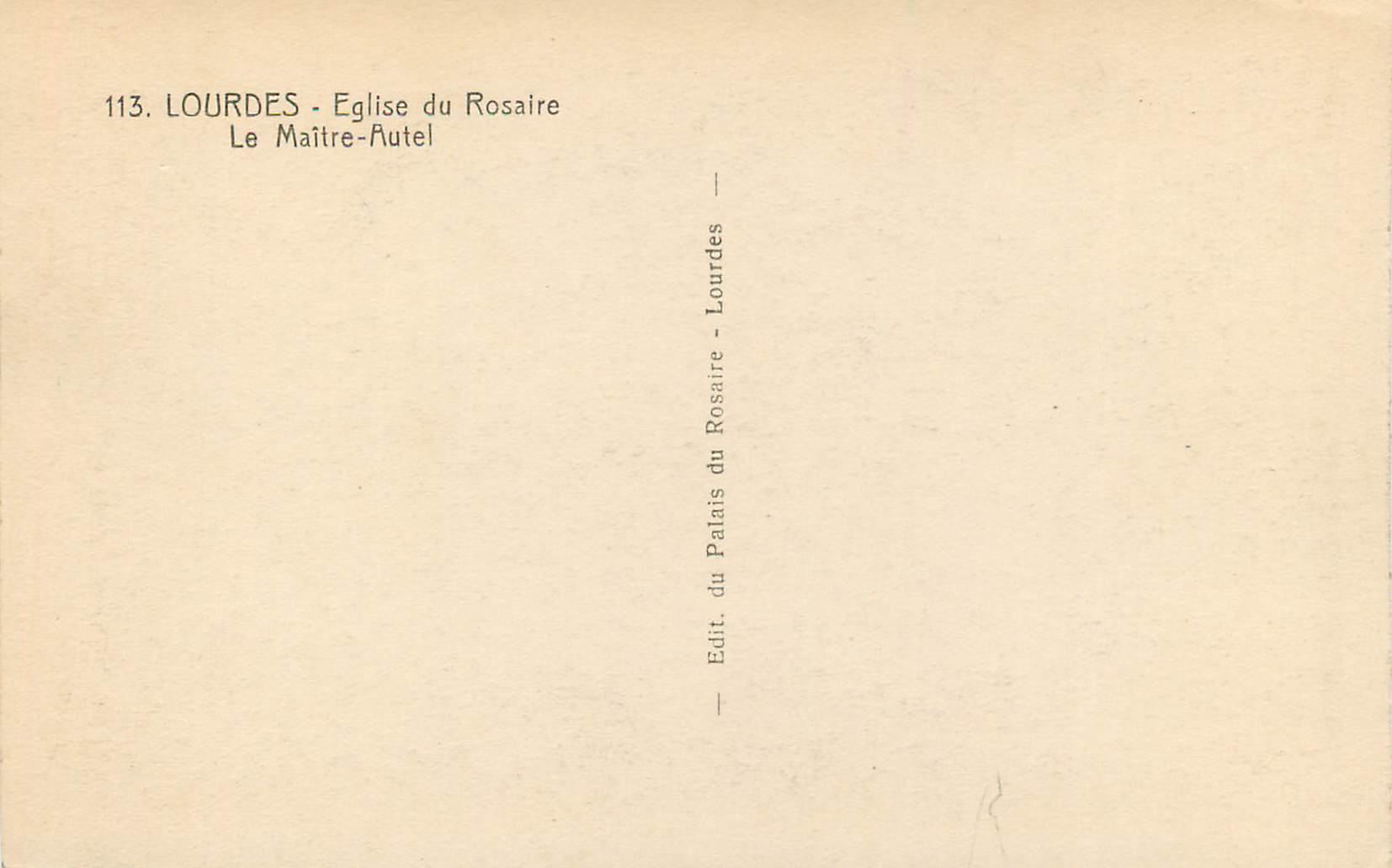 CPA Lourdes Eglise du Rosaire le Maitre Autel — Verso