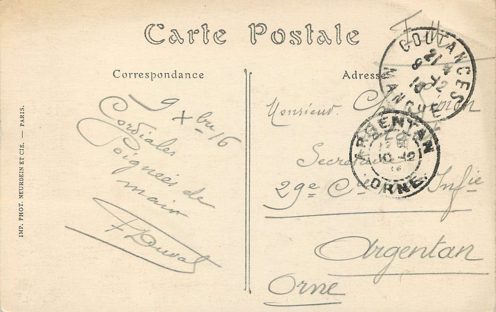 COUTANCES — La Cathédrale, vue prise à vol d'oiseau — ND. Phot. — Rückseite