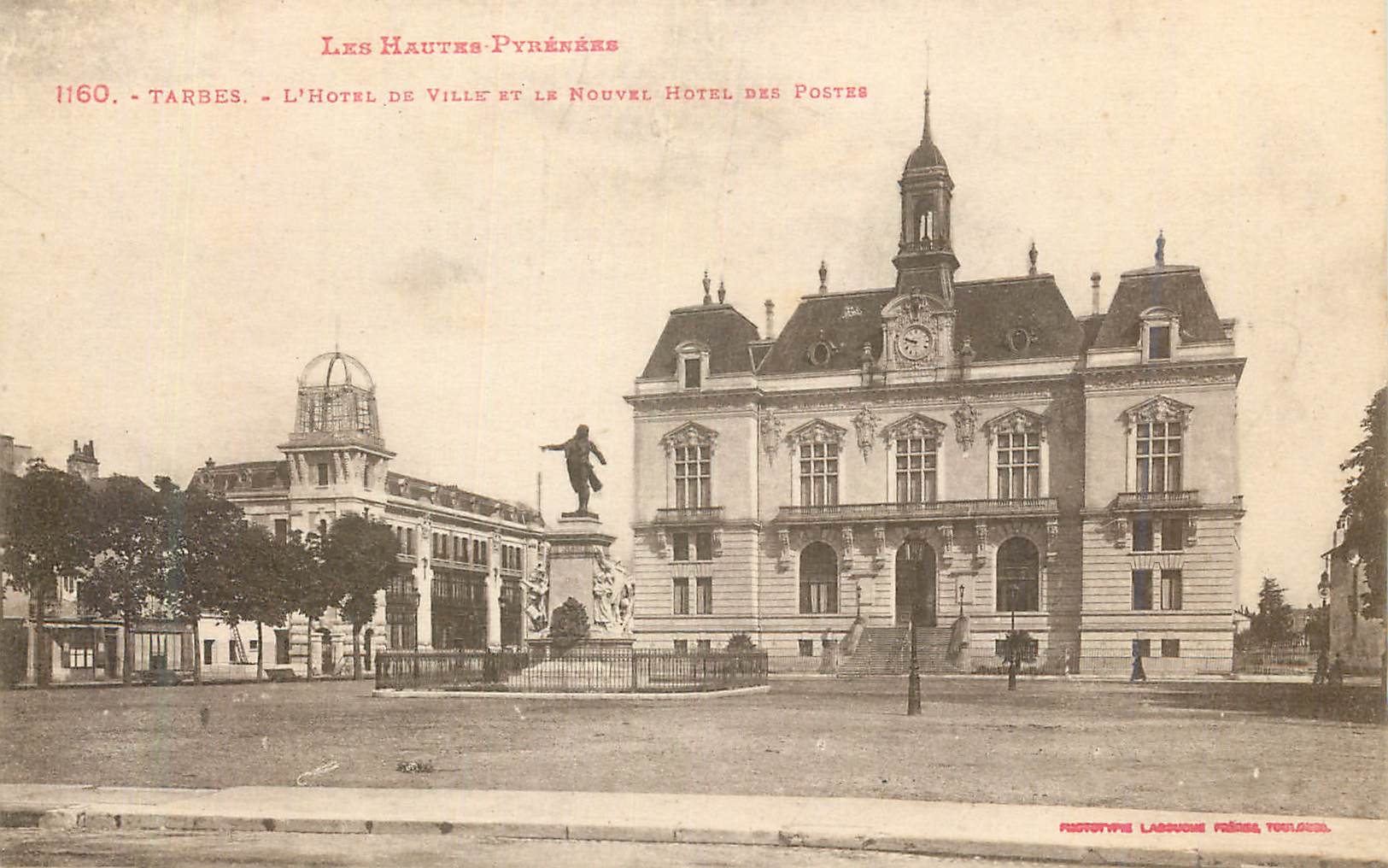 Tarbes — The Town Hall and the New Post Office — Phototype Lagueux, Toulouse