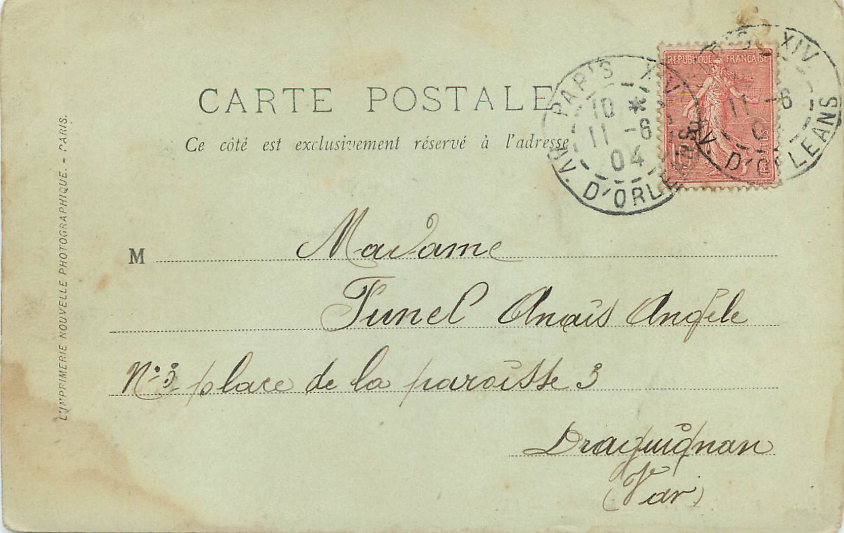 CPA Paris le Lion de Belfort — Rückseite