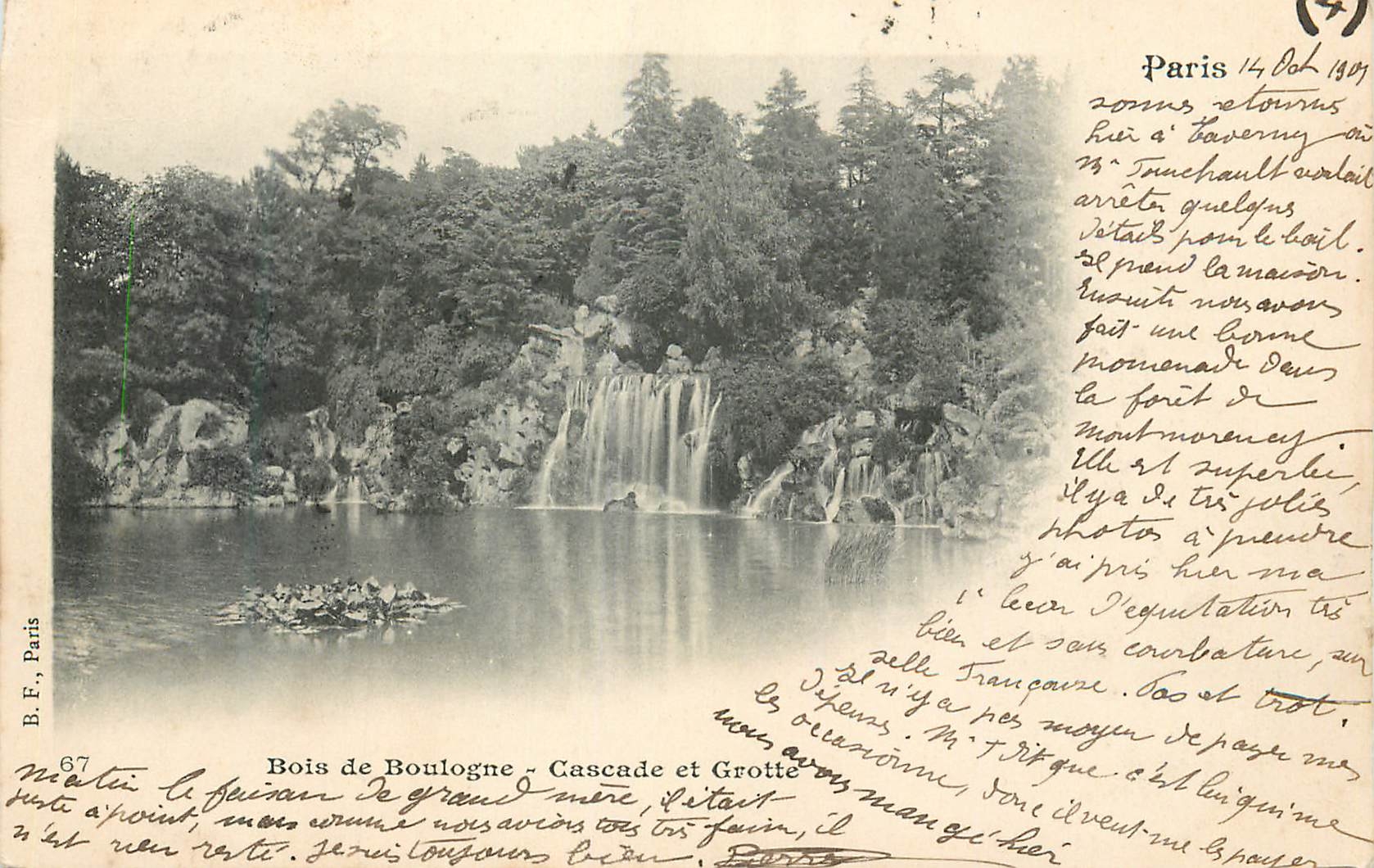 Bois de Boulogne - Cascade et Grotte — B.F., Paris, n°67